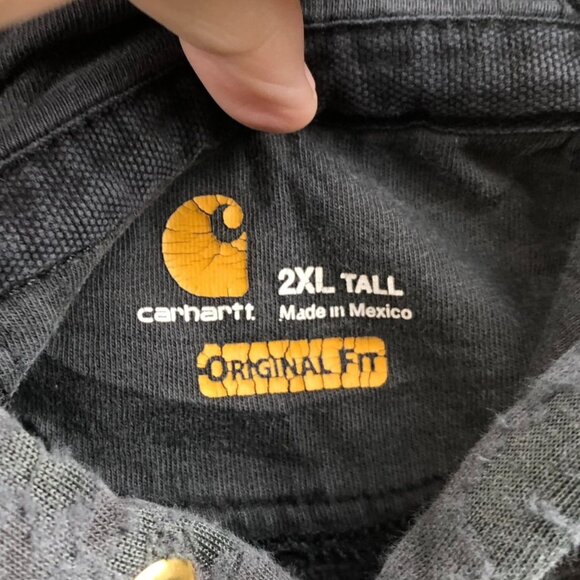 Ripped Carhartt Men's Hoodie Sweatshirt Size 2XLT Pullover Gray Original Fit Cla - Picture 3 of 16